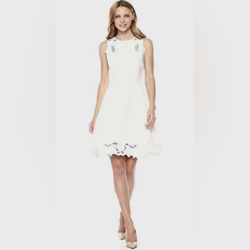 Ted Baker ivory skater lace dress